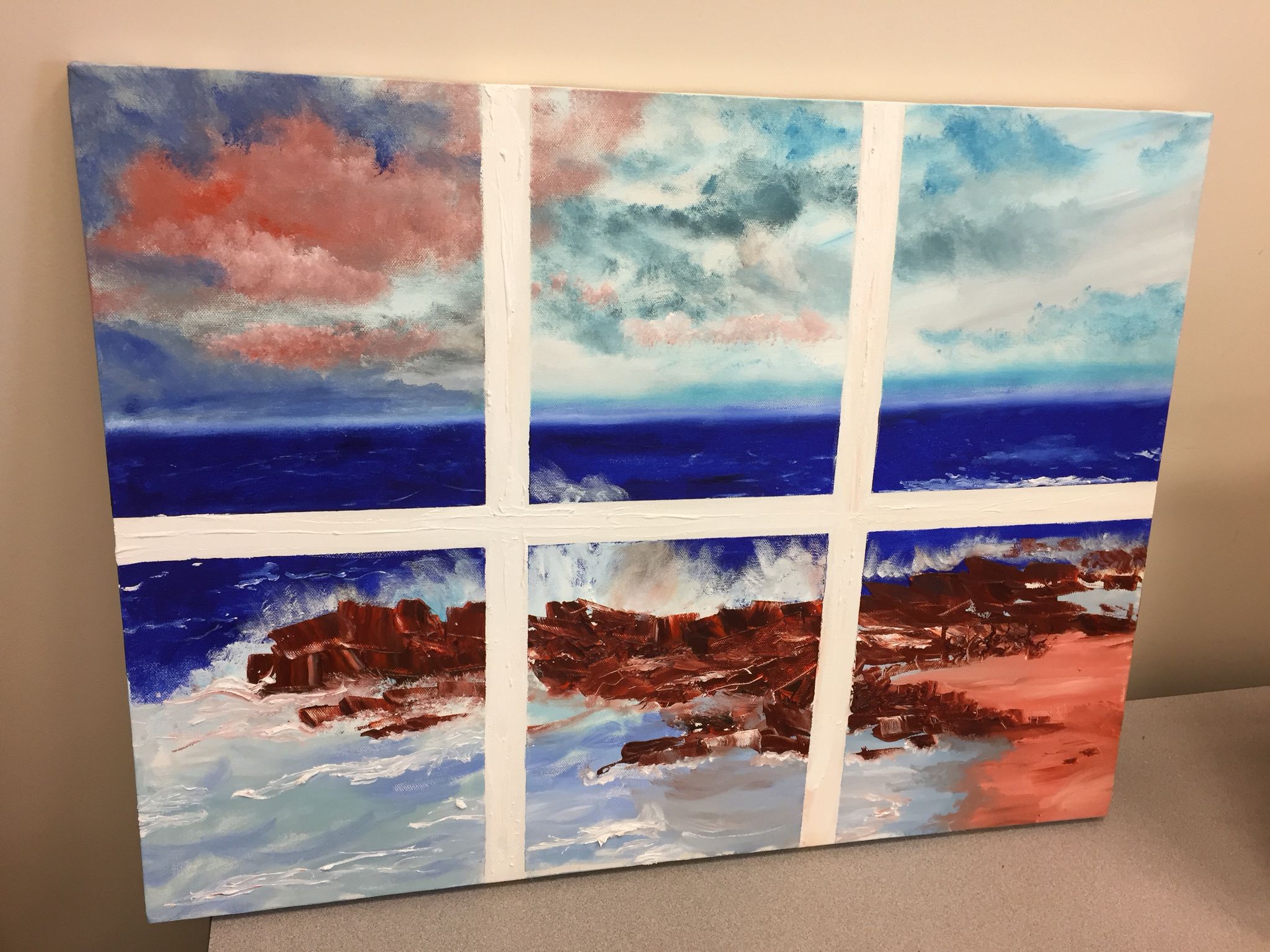 2048x1536 Seascape Oil Painting Called - Painting Looking Through A Window