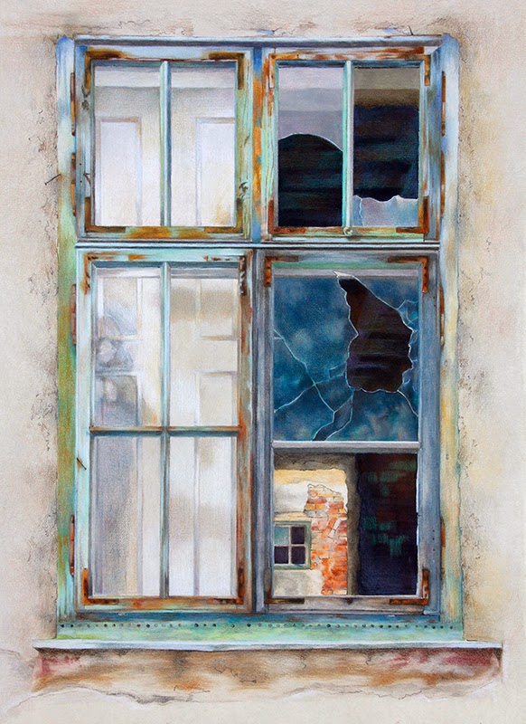582x800 Kjf Design Looking Through The Window Layers Of Time - Painting Looking Through A Window