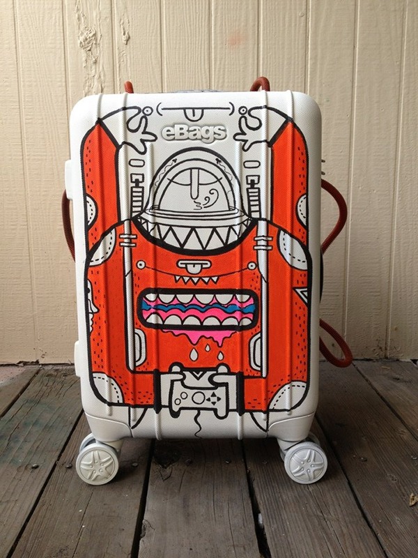 600x800 Waiting For Lift Off Customized Luggage On Behance - Painting Luggage