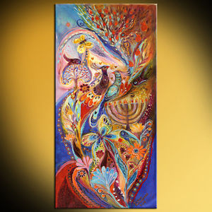 300x300 Hanukkah In Magic Garden Jewish Spiritual Symbolism Expressionist - Painting Magic