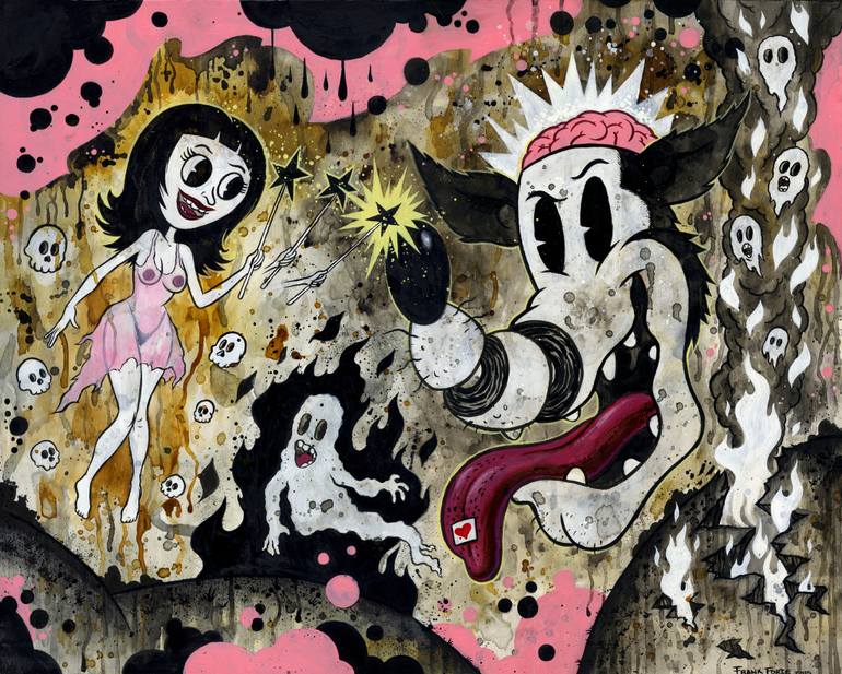 770x617 Saatchi Art Molly And The Magic Wand Painting By Frank Forte - Painting Magic Wand