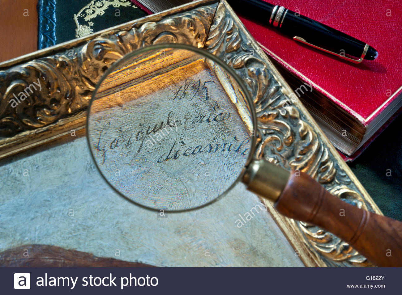 1300x955 Magnifying Glass Enlarging Signature On 19th Century Italian Oil - Painting Magnifying Glass