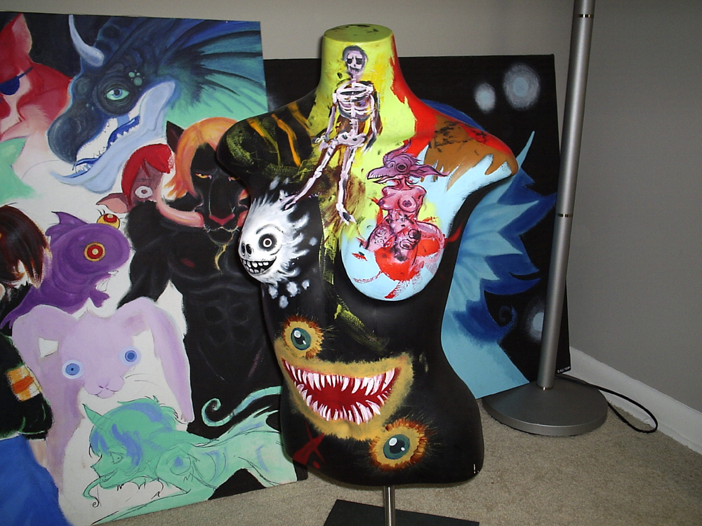 1000x750 Painted Mannequin Paintings By Farfie - Painting Mannequin