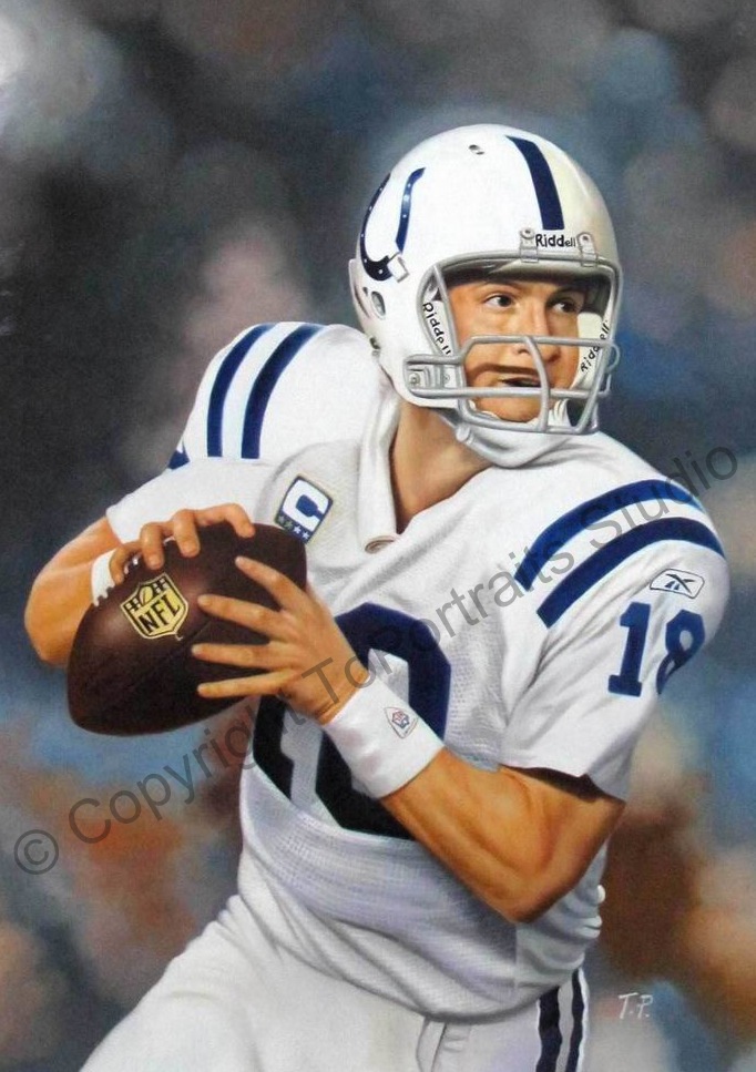 682x967 Peyton Manning, Indianapolis Colts - Painting Manning
