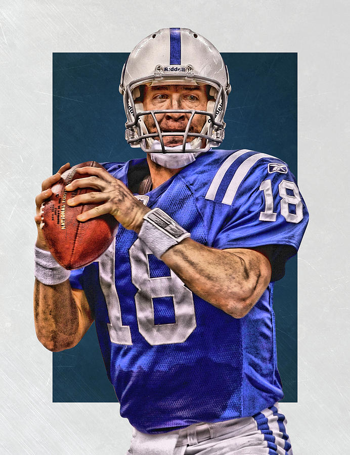 692x900 Peyton Manning Indianapolis Colts Art Painting By Joe Hamilton - Painting Manning