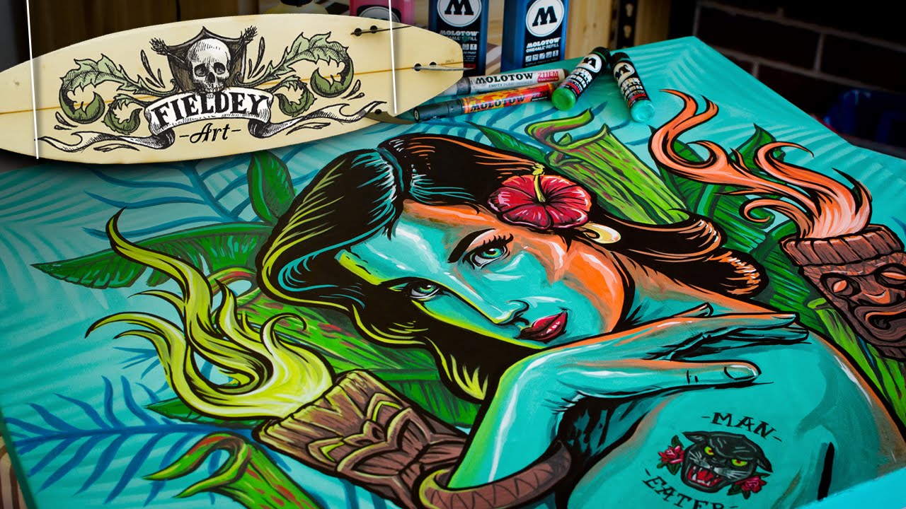 1280x720 How To Use Paint Markers And Spray Paint On A Canvas [Sub - Painting Markers