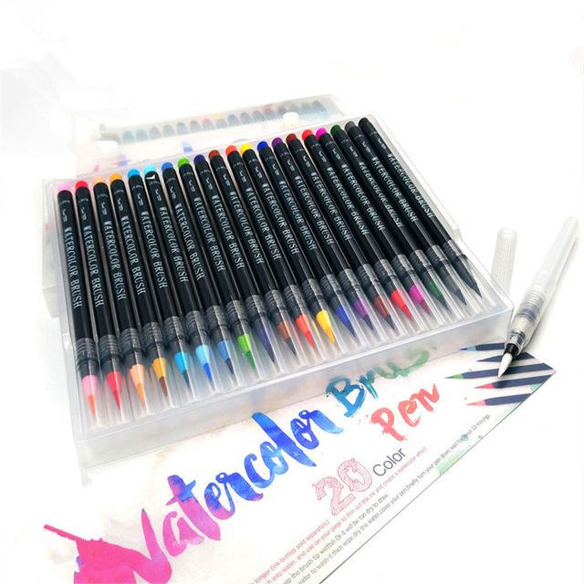 640x640 20 Colors Watercolor Painting Markers Pen Premium Soft Brush Pen - Painting Markers