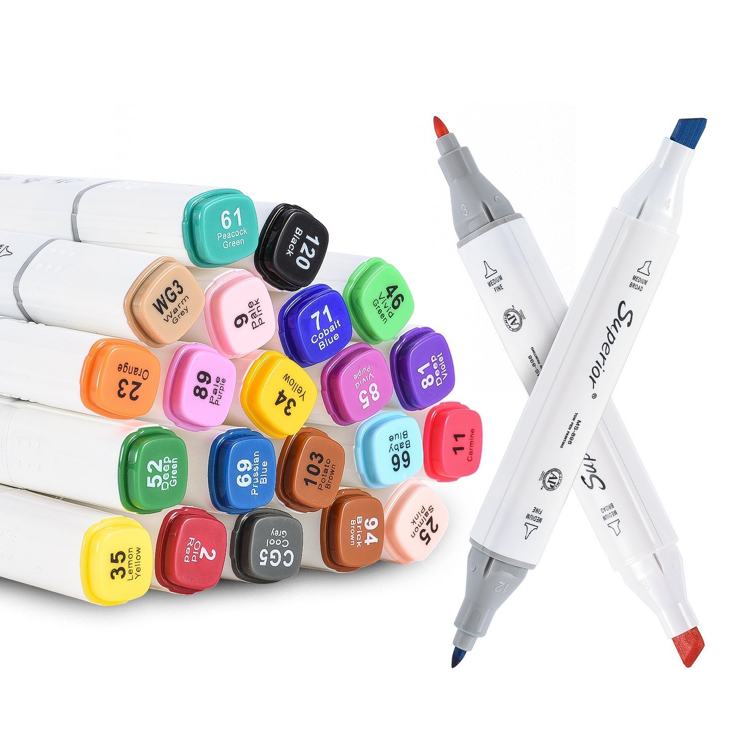 1500x1500 Permanent Color Fabric Paint Pens With Dual Tip And Carrying Case - Painting Markers