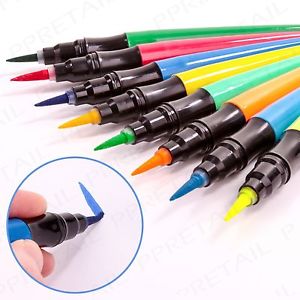 300x300 8 X Brush Colouring Pens Redyellowgreenlue Felt Tip Drawing - Painting Markers
