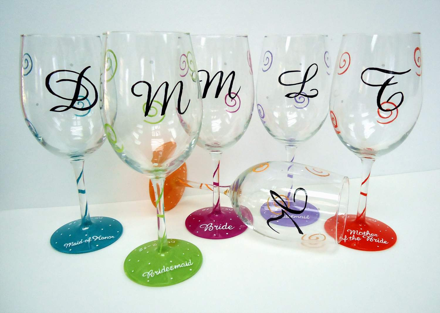 1500x1067 Personalized Monogram Wedding Wine Glasses Pendragon Artworks - Painting Martini Glasses