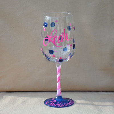 400x401 Hand Painted Wine Glasses Bybecca - Painting Martini Glasses
