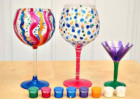 448x316 Diy Painted Stemware - Painting Martini Glasses