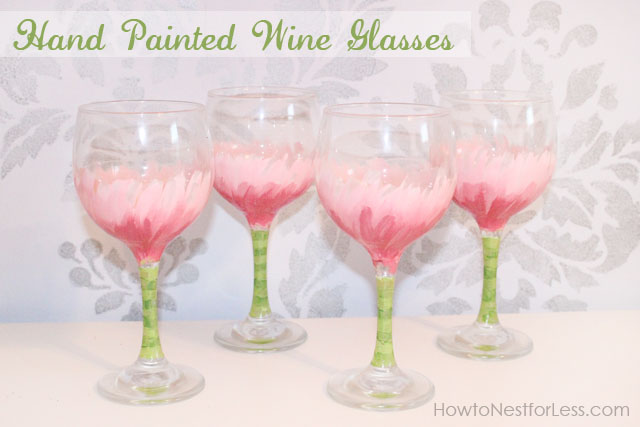640x427 Hand Painted Flower Wine Glasses - Painting Martini Glasses