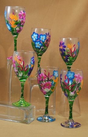 291x450 Hand Painted Wine Glasses - Painting Martini Glasses