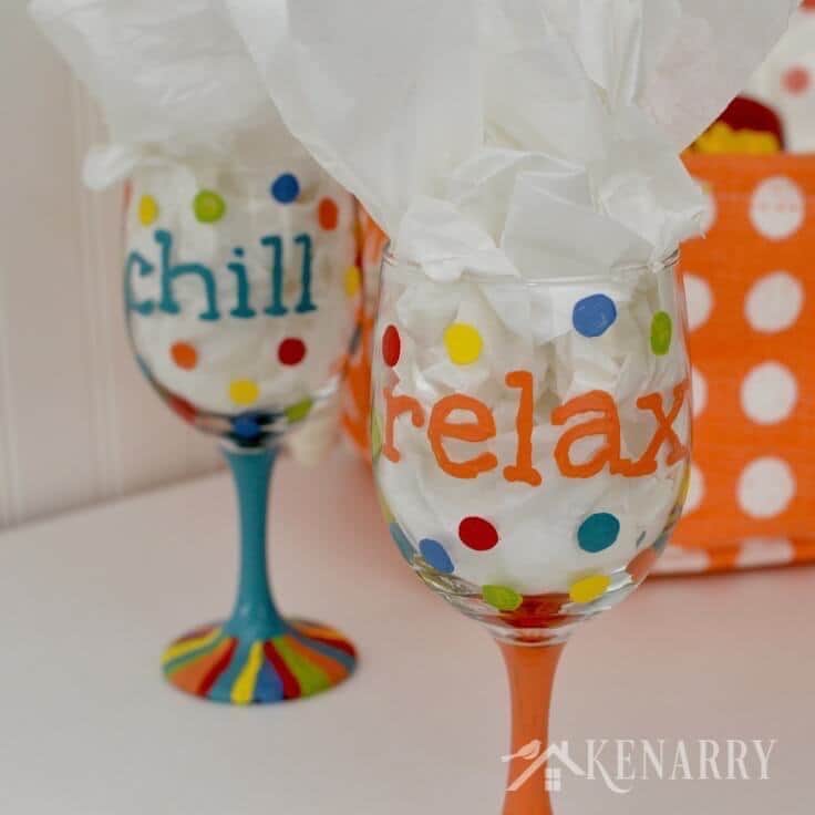 736x736 Hand Painted Wine Glasses How To Make Your Own - Painting Martini Glasses