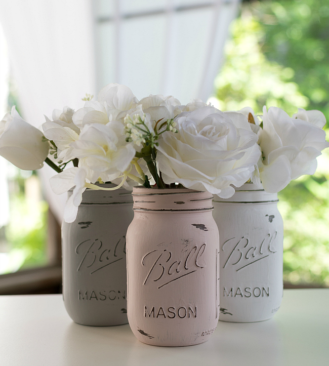 650x723 How To Paint And Distress Mason Jars - Painting Mason Jars