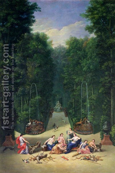 401x600 The Groves Of Versailles View Of The Maze With Diana And Her - Painting Maze