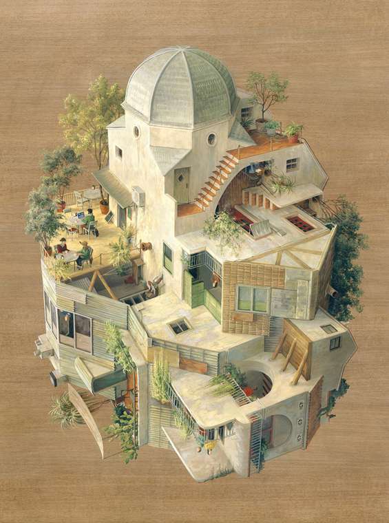 565x760 Cinta Vidal Agullo's Surreal Paintings Of Maze Like Everyday - Painting Maze