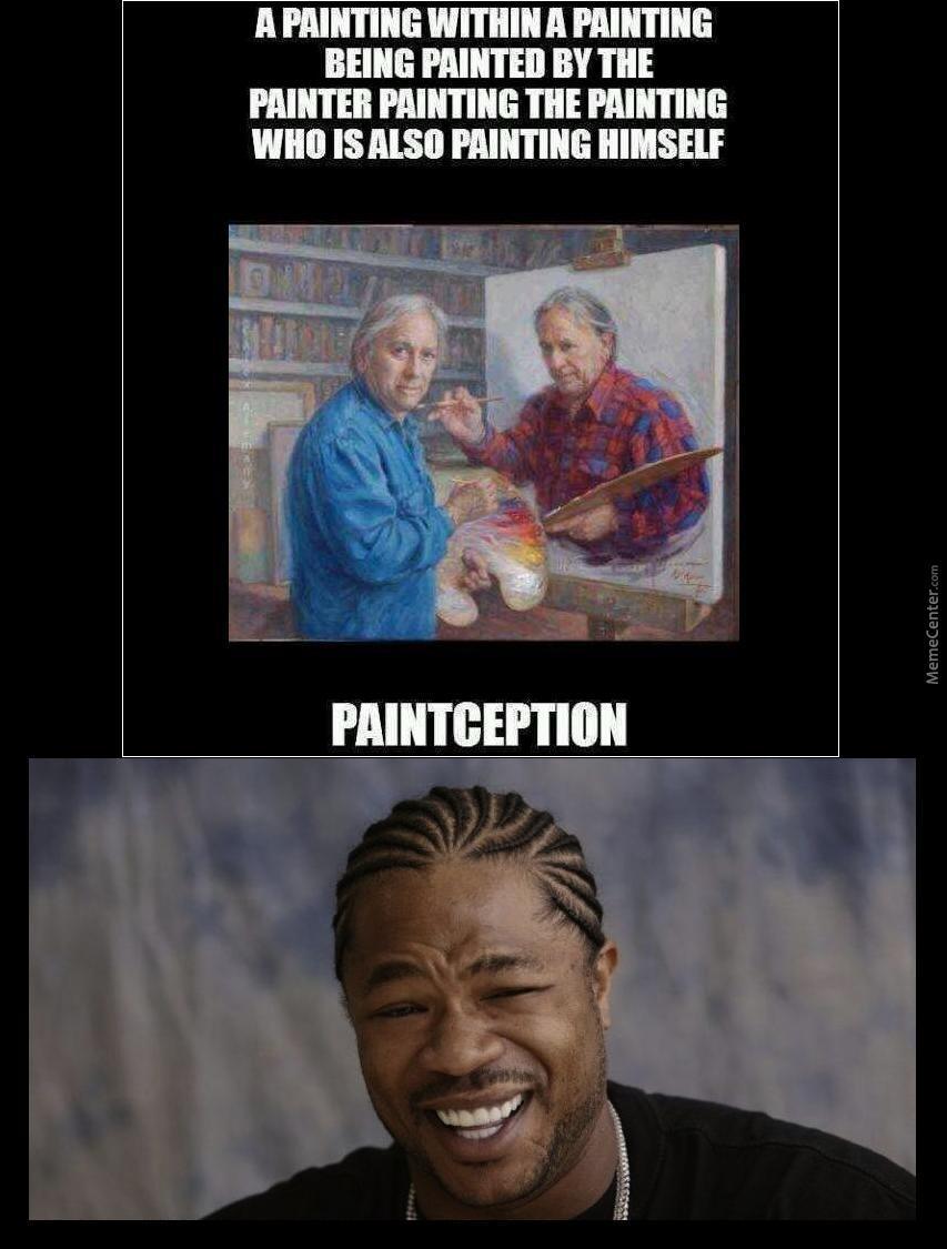 853x1125 A Painting Within A Painting Being Painted By The Painter By - Painting Meme