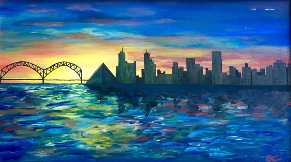 570x318 Memphis Skyline Painting - Painting Memphis