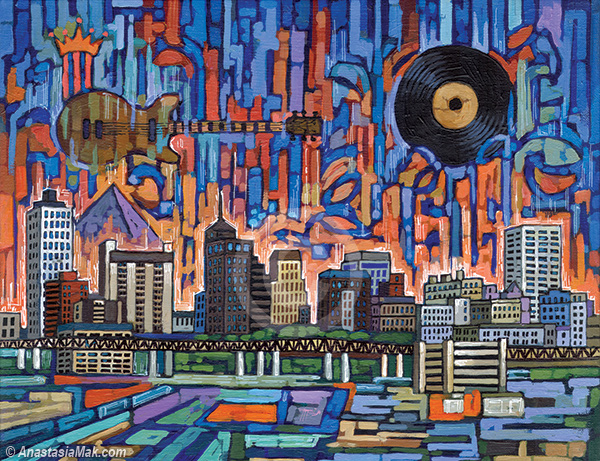 600x461 Memphis Skyline Painting - Painting Memphis