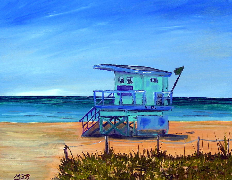 900x699 Miami Beach Lifeguard At 41 Street Painting By Maria Soto Robbins - Painting Miami