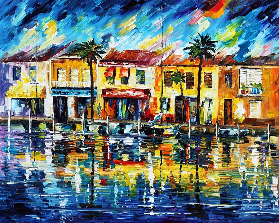 900x719 The Spirit Of Miami Painting By Leonid Afremov - Painting Miami