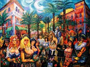 300x222 Carnival Espanola Miami Beach Florida Roussimoff Painting - Painting Miami
