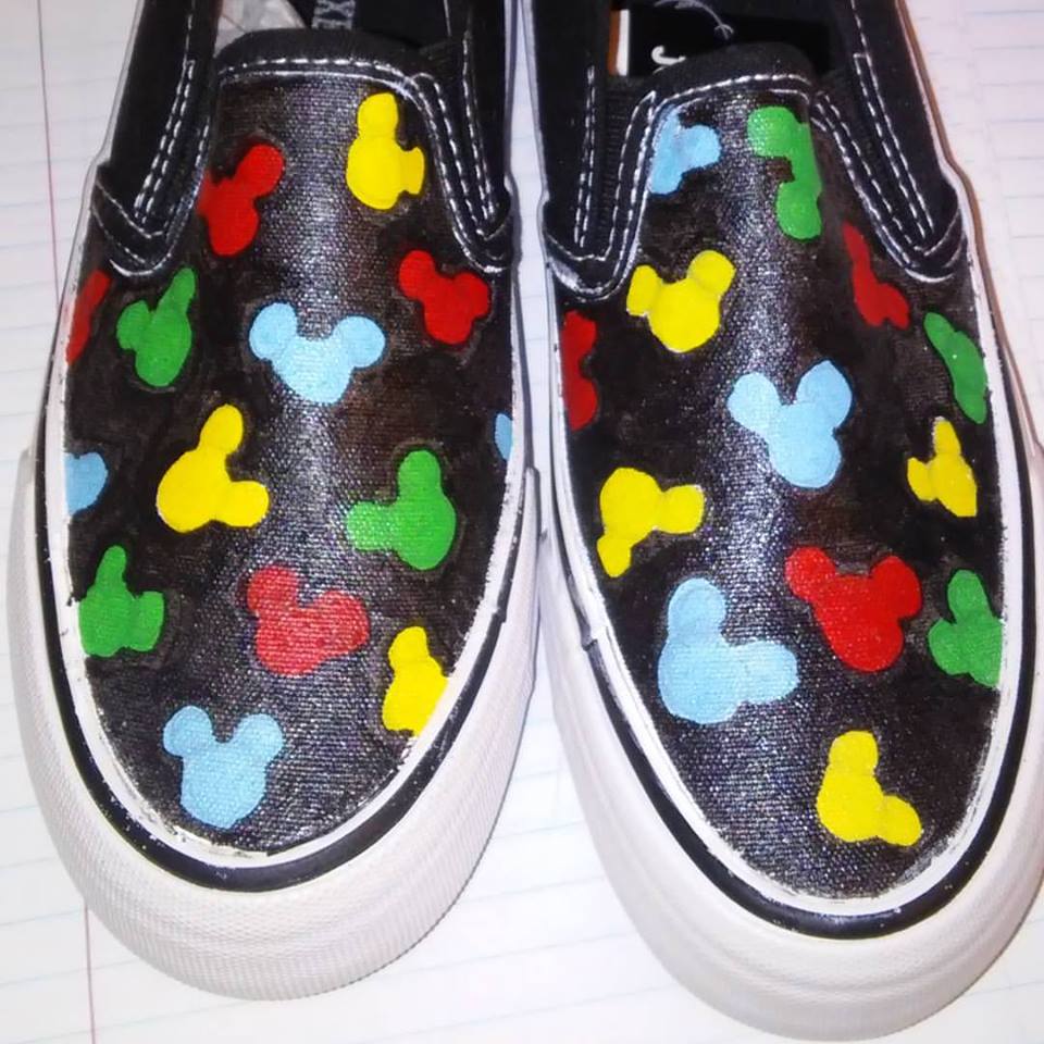 960x960 Mickey Mouse Heads Hand Painted Shoes Heart And Soles Online - Painting Mickey Mouse Online