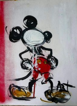 253x350 Artfido Buy Art Online Small Mickey Mouse Abstract Painting - Painting Mickey Mouse Online