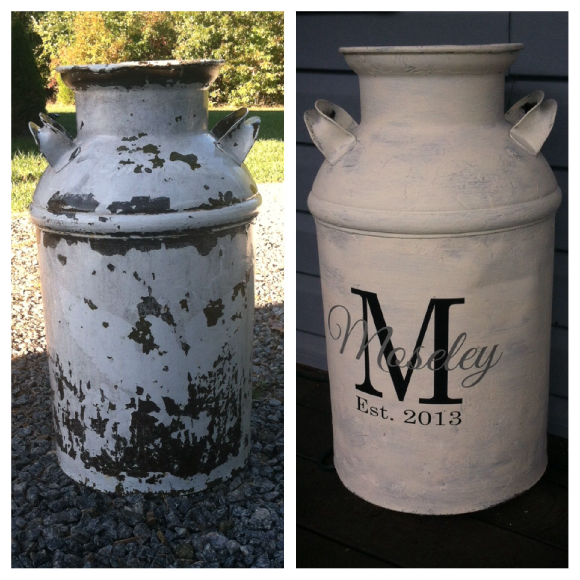 1936x1936 Refurbished Milk Can With Chalk Paint House Reno - Painting Milk Can