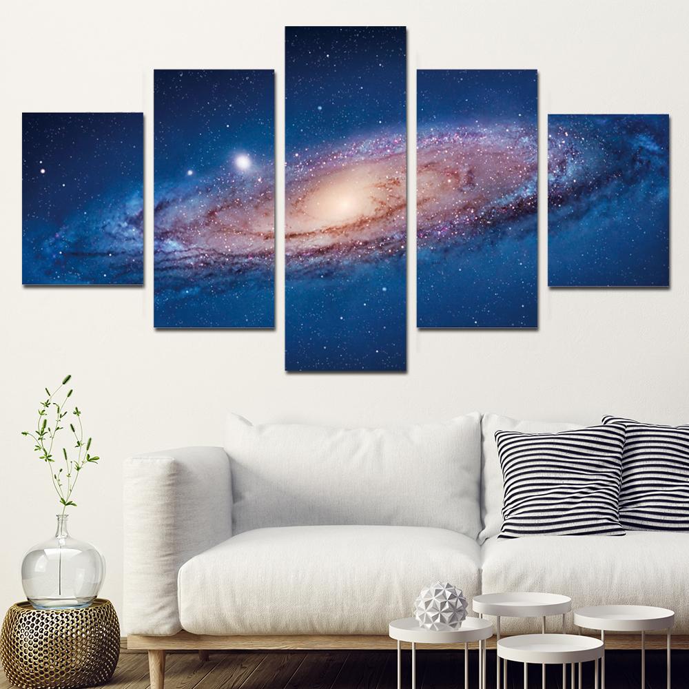 1000x1000 Limited Edition Milky Way Galaxy Space 5 Piece Canvas Painting - Painting Milky Way