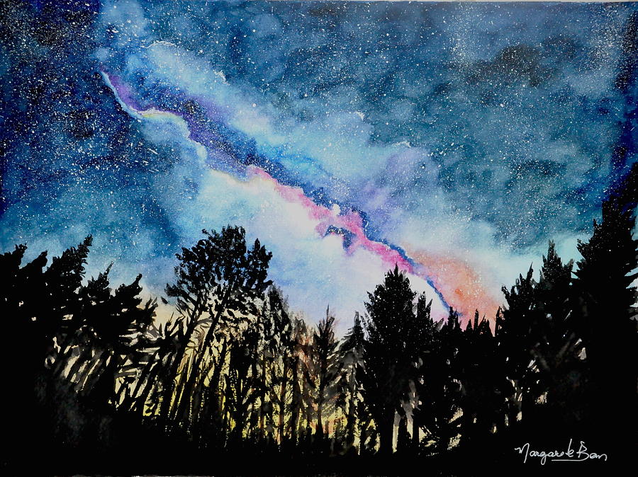 900x674 Milky Way In Watercolor Painting By Margarete Bom - Painting Milky Way