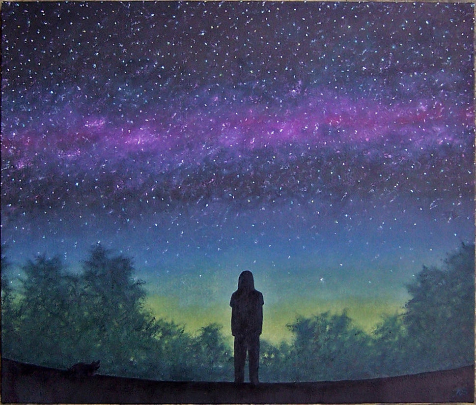 969x824 The Milky Way Goes Across My Front Door By Comic Burn - Painting Milky Way