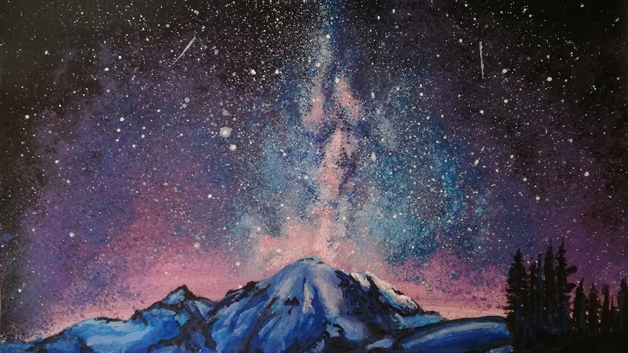 1280x720 Watercolor Painting Milky Way Speedpainting - Painting Milky Way