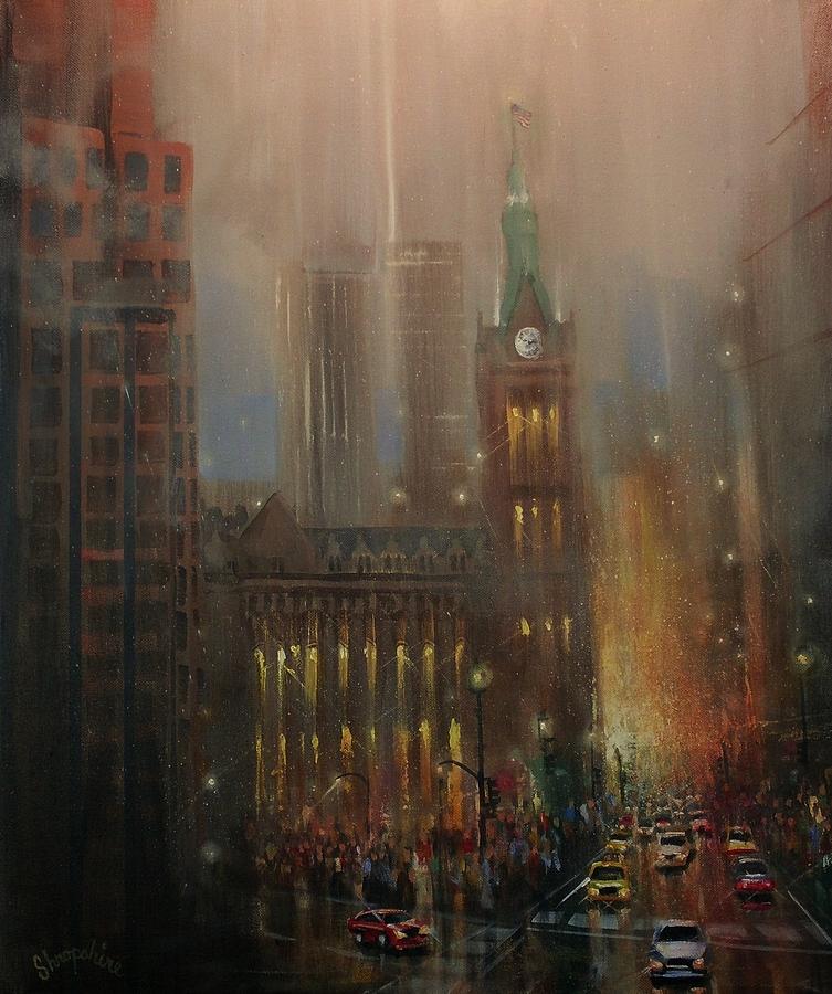 753x900 Milwaukee Rain Painting By Tom Shropshire - Painting Milwaukee