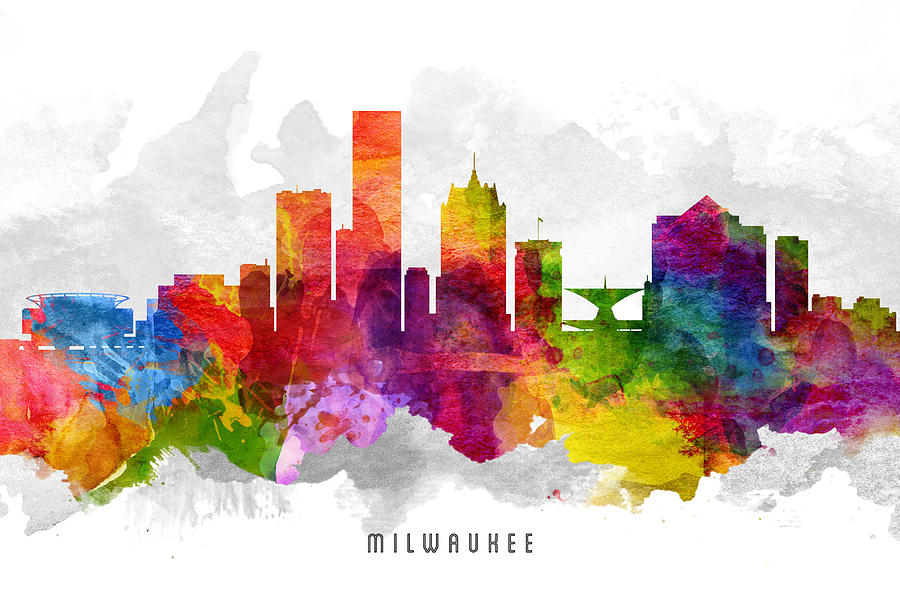 900x592 Milwaukee Wisconsin Cityscape 13 Painting By Aged Pixel - Painting Milwaukee