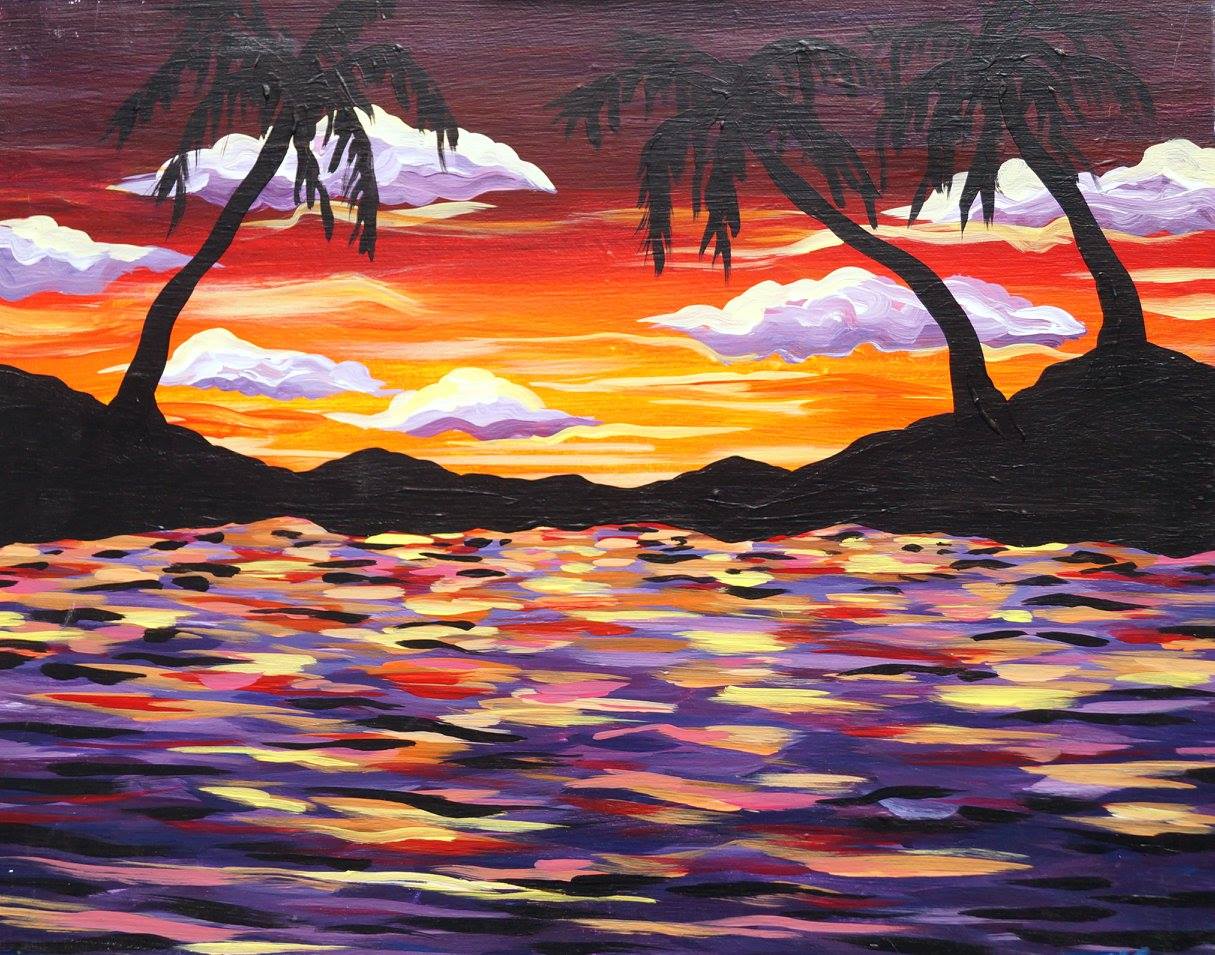 1215x955 Neon Vacation Splash Studio Painting - Painting Milwaukee