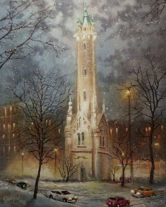 560x700 Old Water Tower Milwaukee By Tom Shropshire - Painting Milwaukee