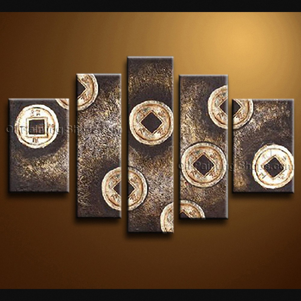 1000x1000 Handmade Large Modern Abstract Painting Wall Art Money Coin Oil - Painting Money