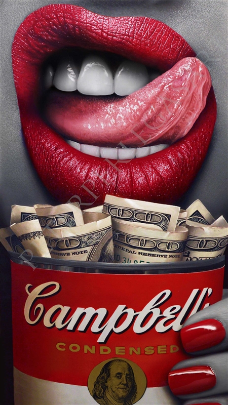 450x800 Money Soup Original Oil Painting 32x 56 - Painting Money