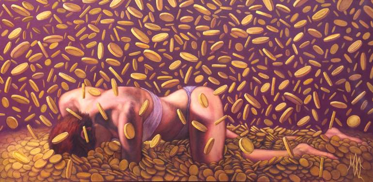 770x376 Saatchi Art Be Careful What You Wish For Drowning In Money - Painting Money