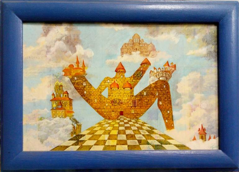 770x555 Saatchi Art Architecture, Clouds, Fantasy, Money, Paintings - Painting Money