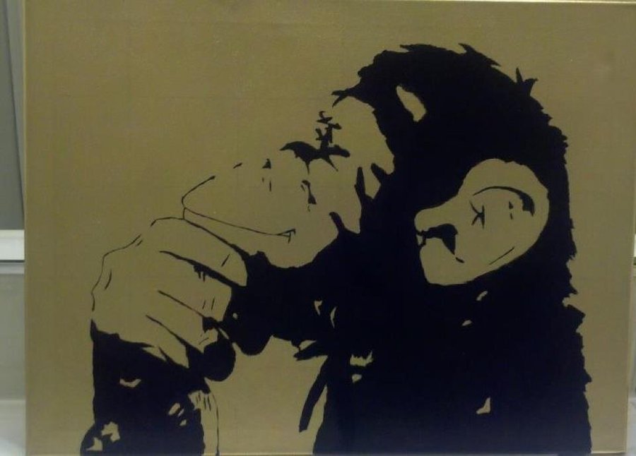 900x646 Monkey Acrylic Painting By Garysaggese - Painting Monkey
