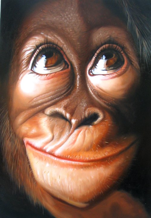 500x719 Monkey Painting - Painting Monkey