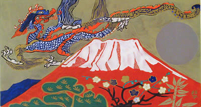 400x213 Japanese Fuji Paintings And Prints - Painting Mount Fuji Red