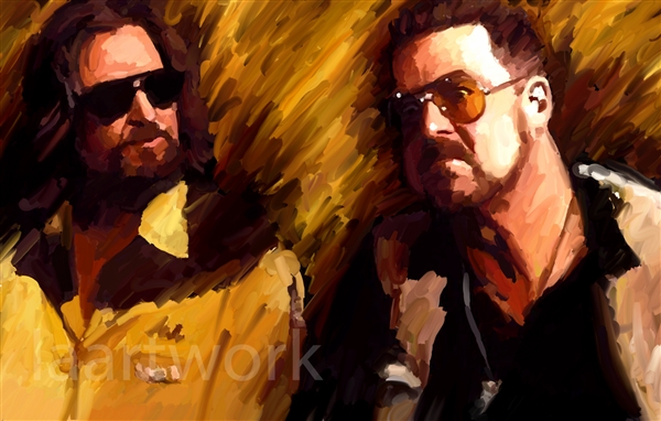 600x382 Big Lebowski Waler Amp Dude Painting Canvas Movie Art Poster - Painting Movie
