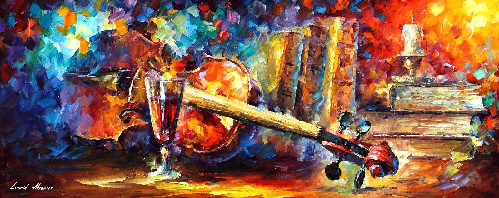 1597x634 Leonid Afremov, Oil On Canvas, Palette Knife, Buy Original - Painting Music