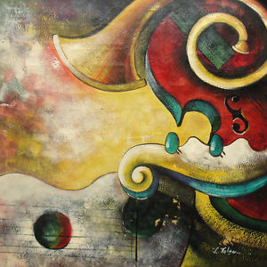 300x300 Contemporary Oil Painting Of Musical Instruments Abstract - Painting Musical