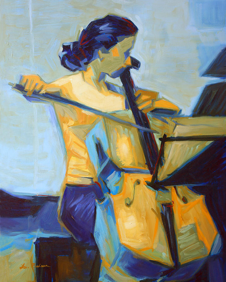 722x900 Contrabass Musician Painting By Dusan Balara - Painting Musical